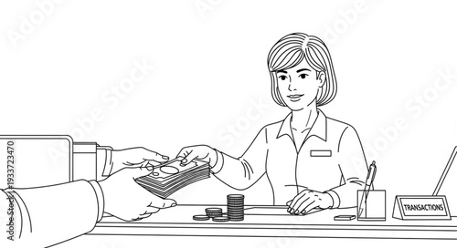 Woman Receiving Keyboard from Hand.