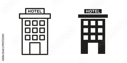 hotel icon on white background. Simple vector illustration for graphic and web design