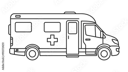 Emergency Transport Icon: A simplified graphic illustration of an ambulance, symbolizing swift medical assistance and emergency response.