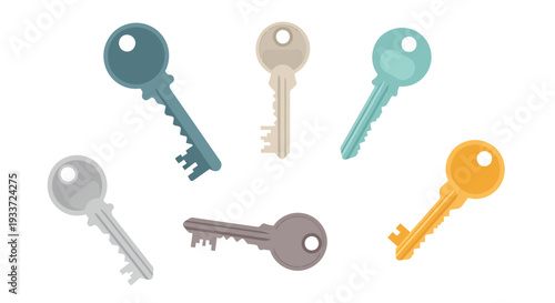 Keys Image, Photography, Security and Access Concept, Isolated on White Background