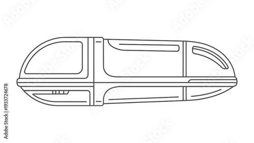 Futuristic Pod Transport: This illustration showcases a sleek, futuristic pod transport design, offering a glimpse into the potential of modern transport solutions.