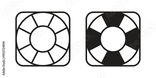 Life buoy icon on white background. Simple vector illustration for graphic and web design