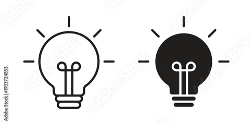 Light bulb icon on white background. Simple vector illustration for graphic and web design