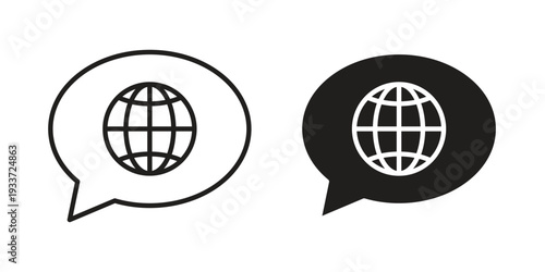 Language icon on white background. Simple vector illustration for graphic and web design