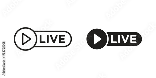 Live streaming icon on white background. Simple vector illustration for graphic and web design