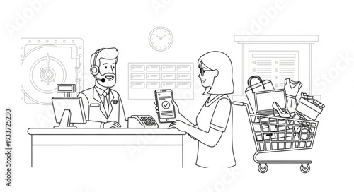 Woman Returning Items to Cashier.