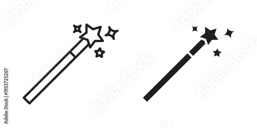Magic wand icon on white background. Simple vector illustration for graphic and web design