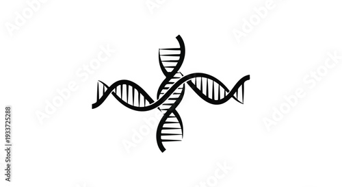 Abstract symbol of interconnected DNA strands representing genetics and science