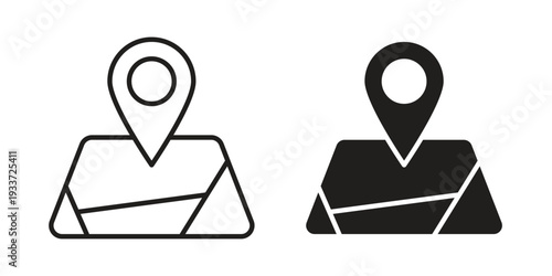 Map icon on white background. Simple vector illustration for graphic and web design