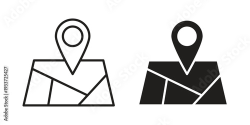 Map icon on white background. Simple vector illustration for graphic and web design