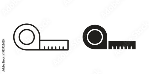 Meter tape icon on white background. Simple vector illustration for graphic and web design