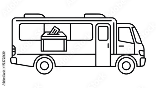 Election on Wheels: A symbolic depiction of democracy in motion, illustrating a mobile polling station on wheels.