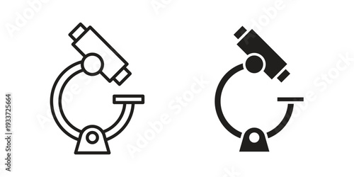 Microscope icon on white background. Simple vector illustration for graphic and web design