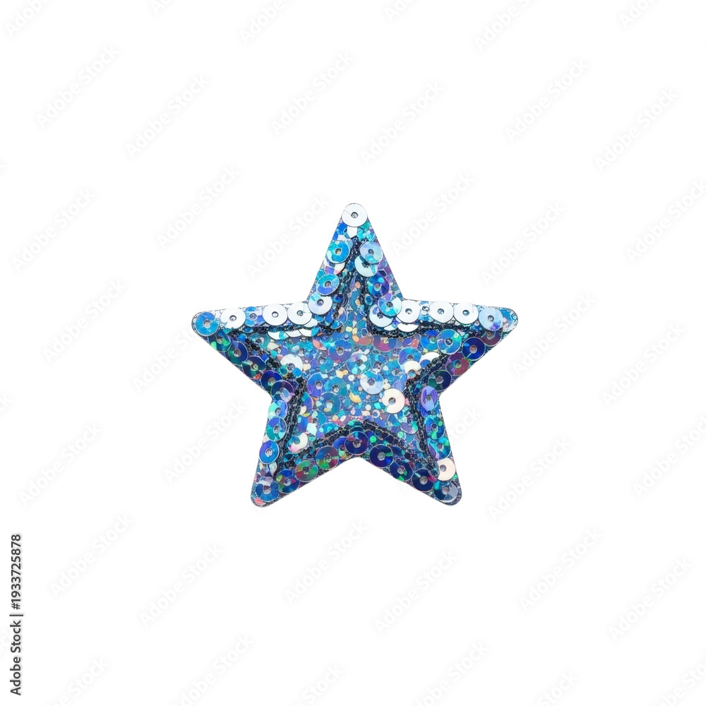 Obraz premium Blue sequin star on transparent background