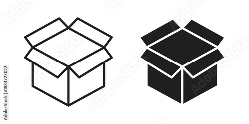 Open box icon on white background. Simple vector illustration for graphic and web design