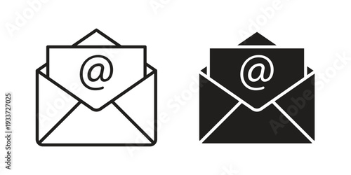 Open email icon on white background. Simple vector illustration for graphic and web design