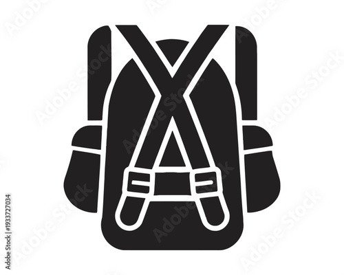 Baby silhouette Black and white minimalist backpack with front buckle straps and side pockets