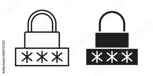 Password icon on white background. Simple vector illustration for graphic and web design