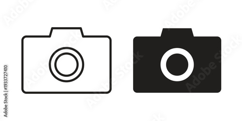 Photo Camera icon on white background. Simple vector illustration for graphic and web design
