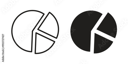 Pie chart icon on white background. Simple vector illustration for graphic and web design