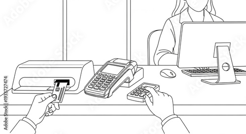 Woman Working at Office Desk.