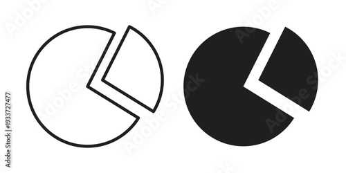 Pie chart icon on white background. Simple vector illustration for graphic and web design