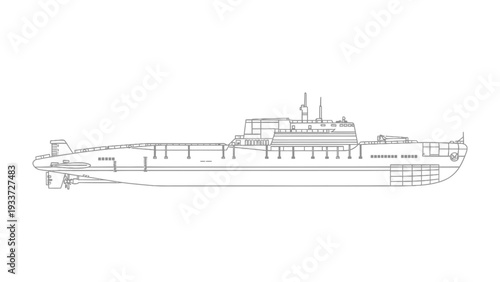 Submarine Schematic: Detailed outline of a formidable submarine, showcasing its robust design and technological prowess.