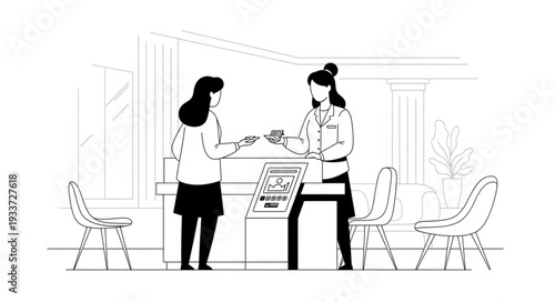 Women Discussing Documents in Office.