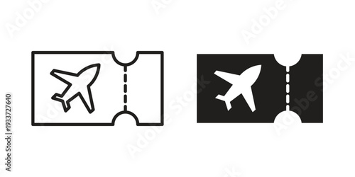 Plane Ticket icon on white background. Simple vector illustration for graphic and web design
