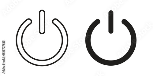 Power button icon on white background. Simple vector illustration for graphic and web design