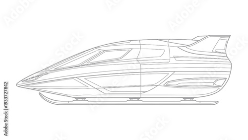 Streamlined Sleigh: An futuristic sleigh design. perfect for high-speed travel, embodying sleekness and cutting-edge design for winter sports or innovative transport.