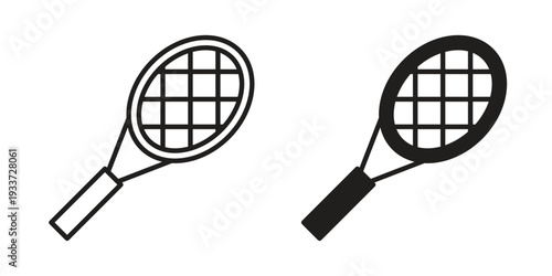 Racket icon on white background. Simple vector illustration for graphic and web design