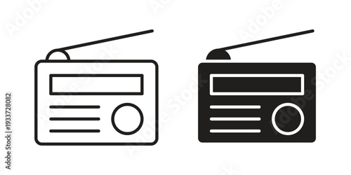 Radio icon on white background. Simple vector illustration for graphic and web design