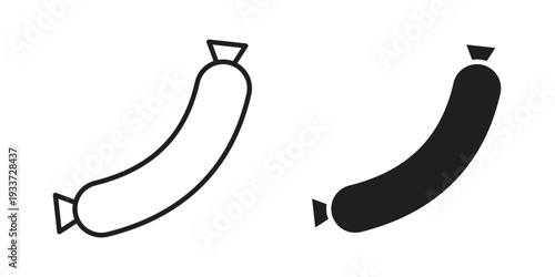 Sausage icon on white background. Simple vector illustration for graphic and web design