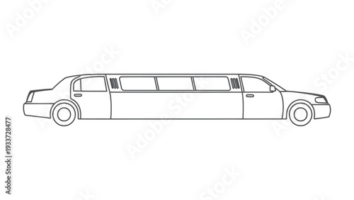 Elegant Ride: A sleek limousine in monochrome, embodying luxury and sophistication, ready for any grand event or special occasion.