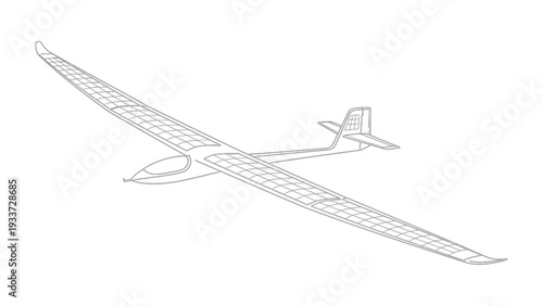 Glider in Flight: A sleek, elegant glider soars through the boundless sky, its streamlined form cutting through the air with effortless grace. A symbol of freedom and adventure.