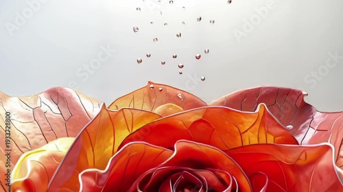 Beautiful Rose Flower with Water Drops.