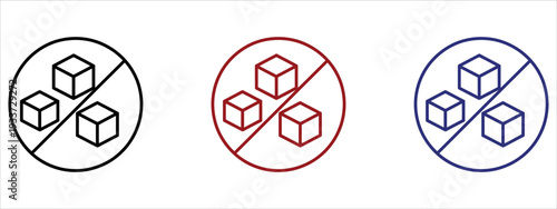 Sugar Free Icon Set with No Added Sugar Sign and Healthy Diet Symbols Vector Illustration.