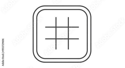 Simple Tic Tac Toe Game Grid Icon Outline.