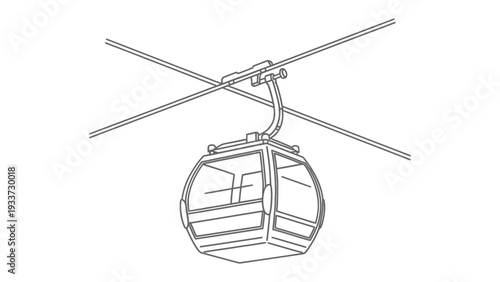 Cable Car in Transit: The monochrome allure of a cable car, suspended between lines, a mode of transport poised for a scenic journey, inviting exploration and adventure.