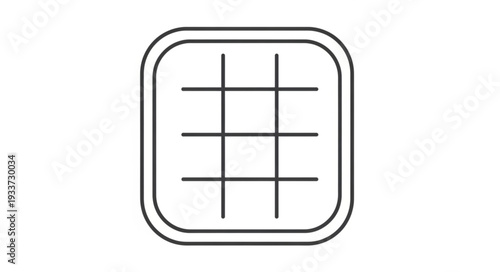 Simple Tic Tac Toe Grid Game Board Icon.