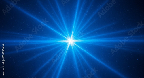 Bright blue starburst light effect with radiating beams.