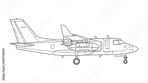 Airplane Outline Illustration 