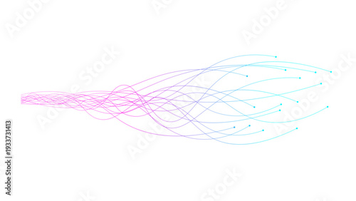 Vibrant network connections flowing in dynamic motion