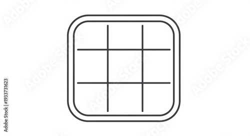 Simple Tic Tac Toe Grid Outline Icon.