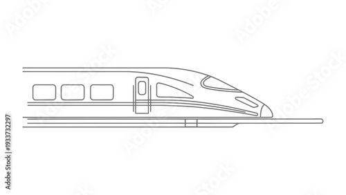 High-Speed Rail Blueprint: A sleek, modern high-speed train, captured in minimalist blueprint style, hinting at the future of travel and technological advancement.