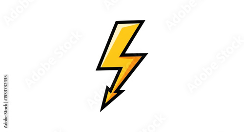 Yellow Lightning Bolt Icon Symbol.