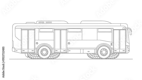City Bus Silhouette: A sleek city bus is captured in precise silhouette, ready to transport commuters throughout the urban landscape.