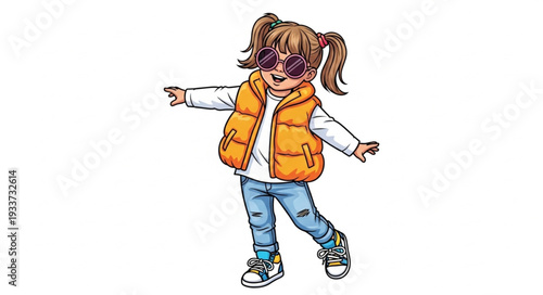 Young Girl Dancing with Joy.