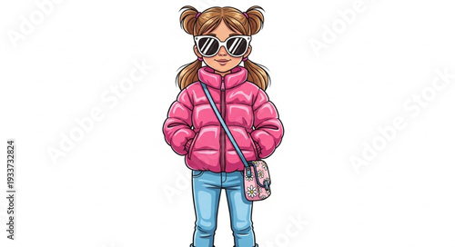 Young Girl Wearing Pink Jacket.